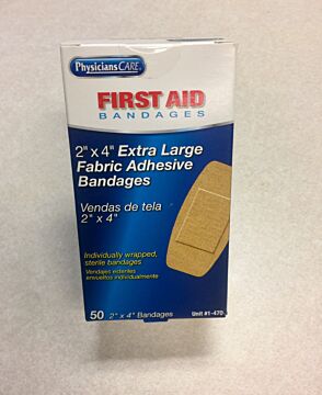 First Aid Only 1-470 2" x 4" Fabric Bandages, 50/Box