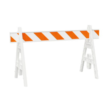 Plasticade 203W-A8EG Omni A-Frame Barricade Set, White, Engineer Grade Striped Sheeting, Left/Right
