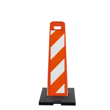 Plasticade 4100-O-36-EG-20RB Gemstone Vertical Panel with Base, Orange, Engineer Grade Striped Sheeting