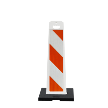 Plasticade 4100-W-36-HIP-20RB Gemstone Vertical Panel with Base, White, Engineer Grade Striped Sheeting