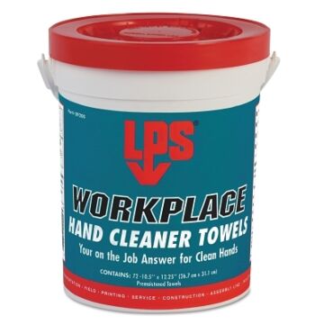 LPS 9200 Workplace Hand Cleaner Towels, Citrus, Wet Wipe Bucket, 72 Towels