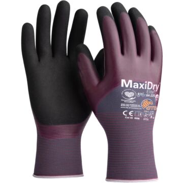 ATG® Maxi-Dry® Elite™ 64-225 Lightweight 3/4 Dip Nitrile Gloves with Seamless Knit Nylon Liner, AD-APT® Cooling, Touchscreen