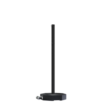 Plasticade 800-RB-30WHL-60BKPK-KIT Portable Post Rubber Base Sign Stand, 30 lbs. 60"L Post, Black Post/Black Base