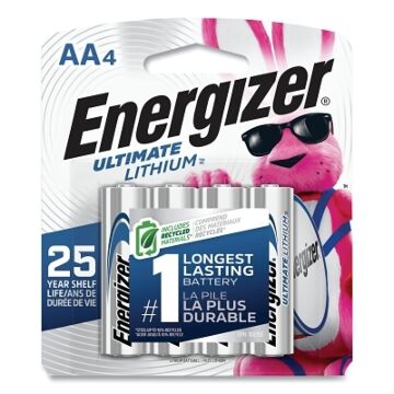 Energizer L91SBP-4 Ultimate Lithium Battery, Aaa, 1.5 V