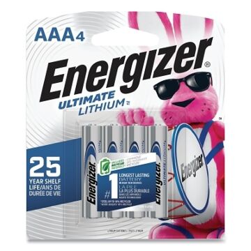 Energizer L92SBP-4 Ultimate Lithium Battery, Aaa, 1.5 V