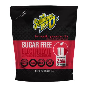 Sqwincher 159016810 ZERO 2.5 gal Yield Ultra Liquid Concentrate Mix, 8 fl oz, Pouch, Fruit Punch