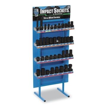 Grey Pneumatic D139 Display, 1/2 In Dr Flip, 3/4 In Dr, 1 In Dr, Incl 39-Pc Tire And Wheel Service Sockets W/(2) Flip Sockets And (3) Adapters