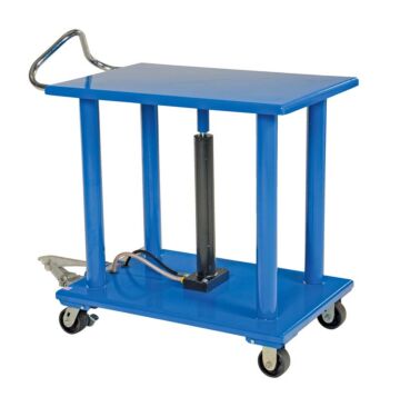 Vestil HT-30-2436 Steel Hydraulic Post Table 24" x 36" 3,000 Lb. Capacity, Blue