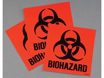 Justrite 25880 Label Kit For Biohazard Cans, 3 Labels And Instructions, Code Compliant For California