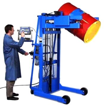 Morse 525M-T Vertical-Lift Drum Pourer, 106", Spark Resistant Parts,Scale-Equipped W/ Intrinsically-Safe Indicator 115V 60Hz, Manual Lift & Tilt, 800 Lb.
