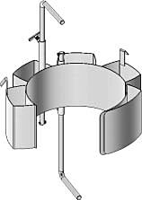 Morse 55/30Ss-14.5 Adaptor, Type 304 Stainless Steel, For 14-14.5" Diameter, Integrated Brackets Adjust For Drum Up To 38" Tall