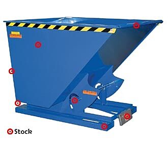 Vestil D-25-MD Steel Medium Duty Self Dumping Hopper 1/4 Cubic Yard 4000 Lb. Capacity, Blue