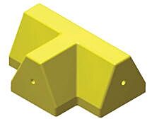 Vestil MPG-T 100% Recycled Plastic T Section Modular Guard Curb 12" x 6" x 5", Yellow
