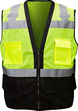  GSS Safety 1201 Surveyor Multi-Colored Safety Vest, Lime