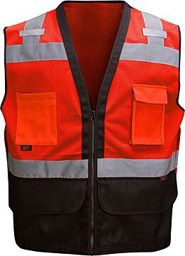  GSS Safety 1202 Surveyor Multi-Colored Safety Vest, Orange