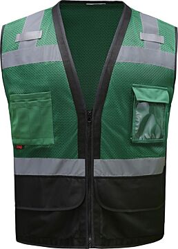  GSS Safety 1208 Surveyor Multi-Colored Safety Vest, Green