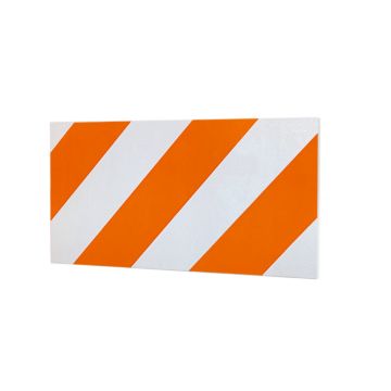 Plasticade PB1224DGR 12" x 24" Barricade Power Board, White, Diamond Grade Striped Sheeting