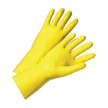 West Chester 2312/10 Unsupported Latex, Flock Lined with Raised Diamond Grip, 18 Mil, Yellow, Size 10