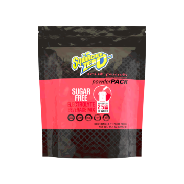 Sqwincher 159016803 PowderPac ZERO Sugar Free 2.5 gal Yield Powder Mix, 1.76 oz Packet, Fruit Punch
