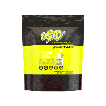 Sqwincher 159016800 PowderPac ZERO Sugar Free 2.5 gal Yield Powder Mix, 1.76 oz Packet, Lemon-Lime