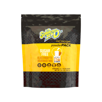 Sqwincher 159016801 PowderPac ZERO Sugar Free 2.5 gal Yield Powder Mix, 1.76 oz Packet, Orange