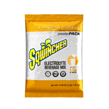 Sqwincher 159016409 Powder Pack, Tropical Cooler, 47.66 oz, Pack, Yields 5 gal
