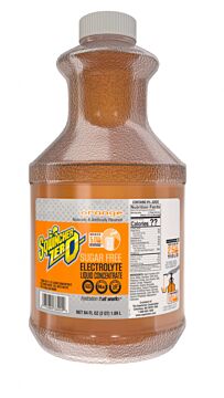Sqwincher 159050107 ZERO Liquid Concentrate, 64 oz, Yields 5 gal, Bottle, Orange
