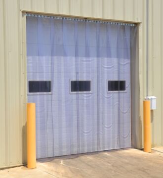 Vestil TG-600-S-H-120-120 PVC Vinyl Strip Door 3/50" Standard Overlap Header Mount 120" x 120" Clear
